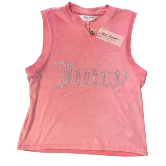 Juicy Couture Pink Lemonade Velour Sleep Top Tank Top NWT Large - Picture 2 of 9